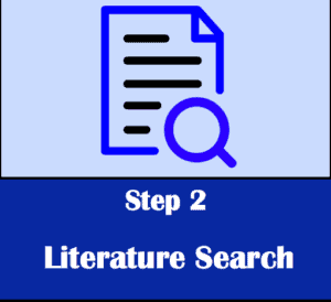 What is the second step in the scientific method? Step 2: literature search