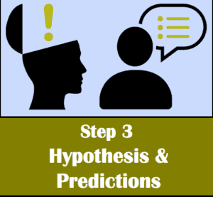 What is the third step in the scientific method? Step 3: formulation of the hypothesis and predictions