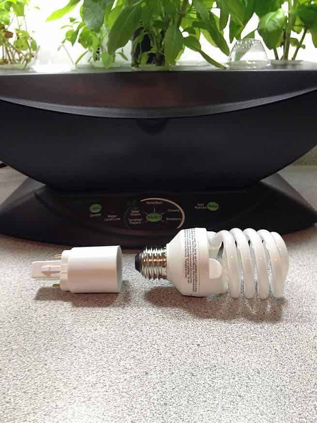 Aerogarden hacks grow light adapter to use regular CFL bulbs