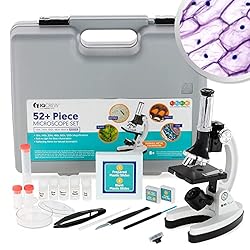 Best microscope for beginners, kids and students: AmScope120X-1200X 52-pcs Compound Microscope for kids STEM Kit (M30-ABS-KT2-W),White