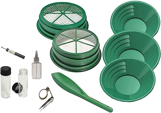 Best gold panning kit for beginners: Check this gold panning kit for beginners including 3 gold pans, 2 sifting pans and more!