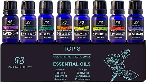 Essential oils used with ultrasonic diffusers for aromatherapy