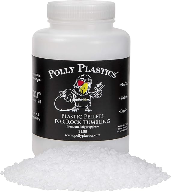 Polly Plastics Polypropylene Plastic Poly Pellets Rock Tumbling Media Rock Tumbler Filler Beads (1 lb)