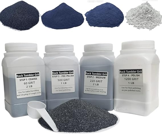 SACKORANGE 6 Pounds Rock Tumbler Refill Grit Media Kit, Abrasive Tumbling Kit for Stone Polisher - Compatible with Any Brand Rock Tumbler